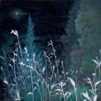 許旆誠   月見   油畫  壓克力  畫布  65x65cm    2018