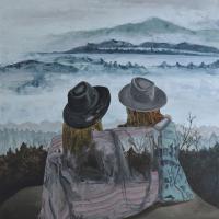 和妳一起沿途看風景_53x45.5cm__壓克力、石粉、畫布_2018