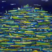 賴昱成 山風海雨-聖山 油彩 畫布 89.5x145.5 cm 2020