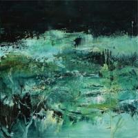 陳傑強  後花林 夜馳  65×195cm  2016oil on canvas