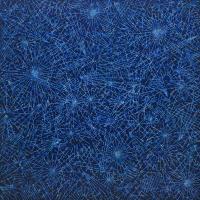 賴昱成 山風海雨-藍色棋盤 油彩 畫布 100x100 cm 2020 