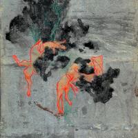 陳芷若 無題no1 銀箔 油煙墨 傳統水墨顏料 26.5x23.5cm 2018