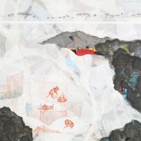 陳芷若 一群 複合媒材 紙本 松煙墨 傳統水墨顏料 水墨用紙 110x72 cm 2014