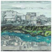 于繼韜  一山之隔  壓克力  畫布  80 x 80 cm 2016