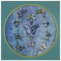 許旆誠  時光壓花術   油彩 壓克力 畫布 60x60 cm 2016 