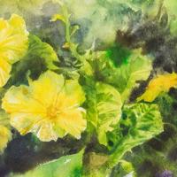 黃文祥 家鄉的回憶 水彩 紙本 18.7x56 cm 2015