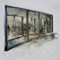 陳傑強  門裡面  油彩 畫布 69X69.5 cm 2015