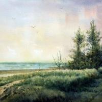 羅宇成  遠方 水彩 紙本  55x35cm 2015 