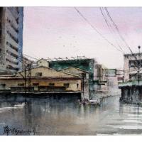羅宇成 濛濛  水彩 紙本  35.5x26cm 2014 