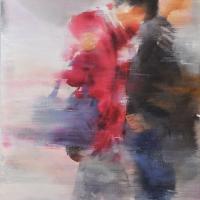 侯彥廷  一起走過 水彩 水墨 壓克力彩  78x36cm  2015