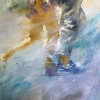 侯彥廷 伴 水彩 水墨 壓克力彩 78x36cm 2014