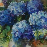 黃文祥 藍色韻律 水彩 紙本   37.5x28 cm 2014