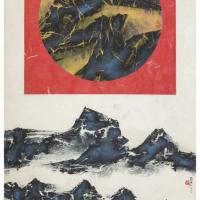 劉國松 元宵節 水墨設色  紙本 78x137.7 cm 1969