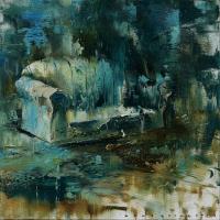 陳傑強 隐隐地 油彩 畫布 45×45 cm  2017