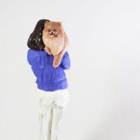 陳廷晉 來個抱抱系列-小狗多多 樟木 壓克力顏料 12x15x45 cm 2020