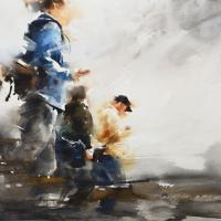 侯彥廷 即行 水彩 紙本  50cmX78cm 2015