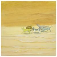許旆誠  穿越華美與荒蕪之境(左) 油彩 壓克力 木板 60x60 cm 2015