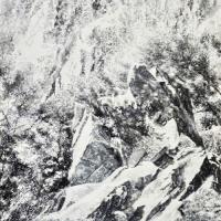 洪天宇 新康山 水墨 紙本 鋁板 244x122 cm 2021