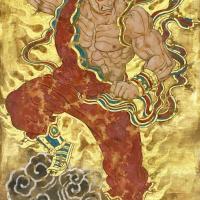 簡志剛 創世神傳說系列之竜諸鬥戰雙聖之焐㚚鬥戰聖佛 水墨 紙本 70x34 cm 2022
