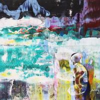 黃國良 夜 Night 壓克力 麻布