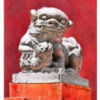 黃模春   孔廟石獅母子  