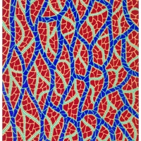 草間彌生 水色的網 壓克力  畫布 45.5x38 cm 1987